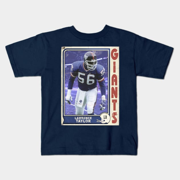 Retro Lawrence Taylor Football Trading Card Kids T-Shirt by darklordpug